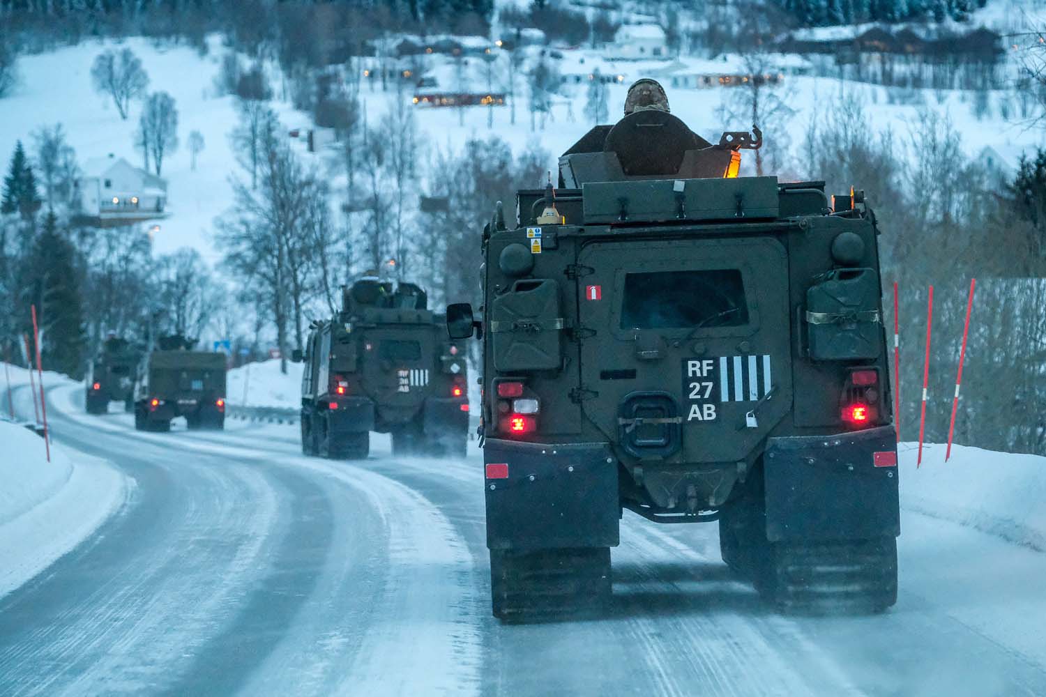 Cover image: Royal Navy Viking vehicles in Norway last year (Picture: Royal Navy).