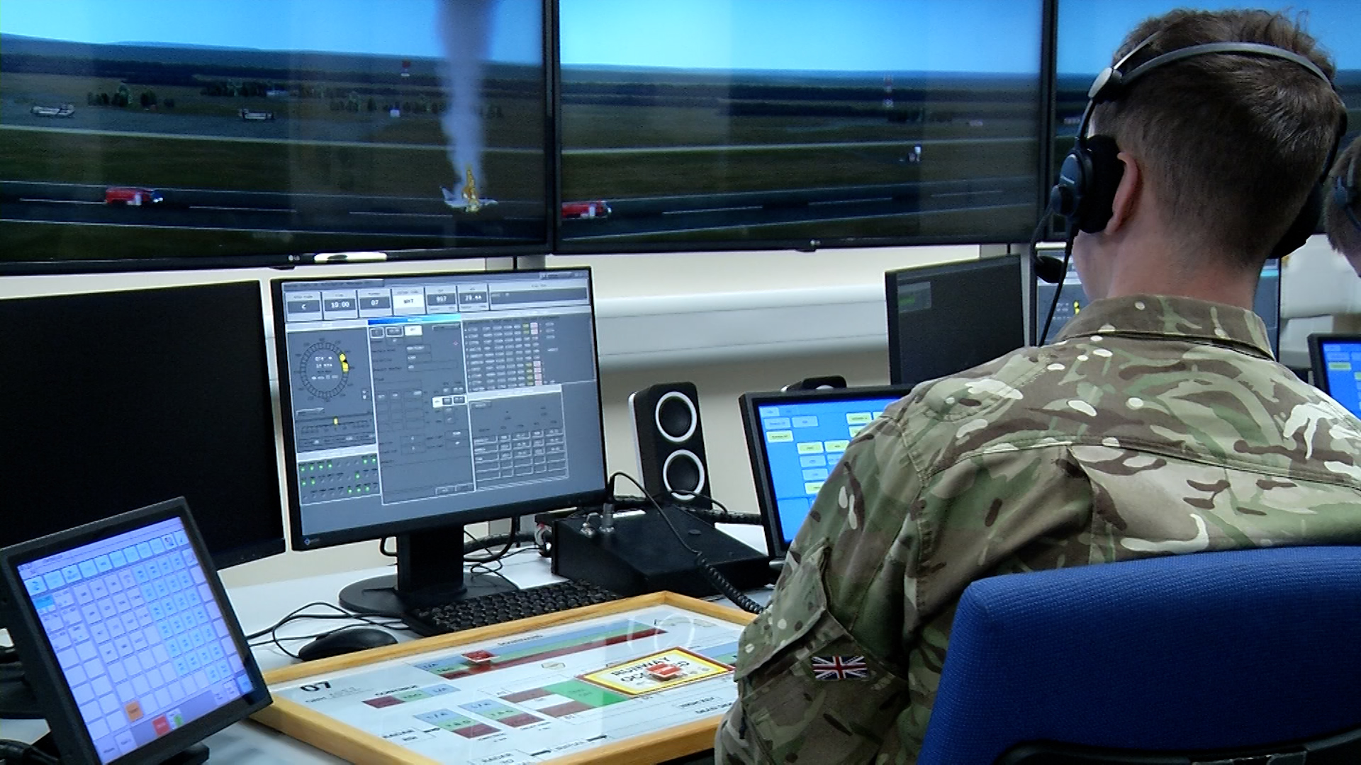 Visual Control Room at RAF Shawbury used to train air traffic controllers Credit BFBS 05092025