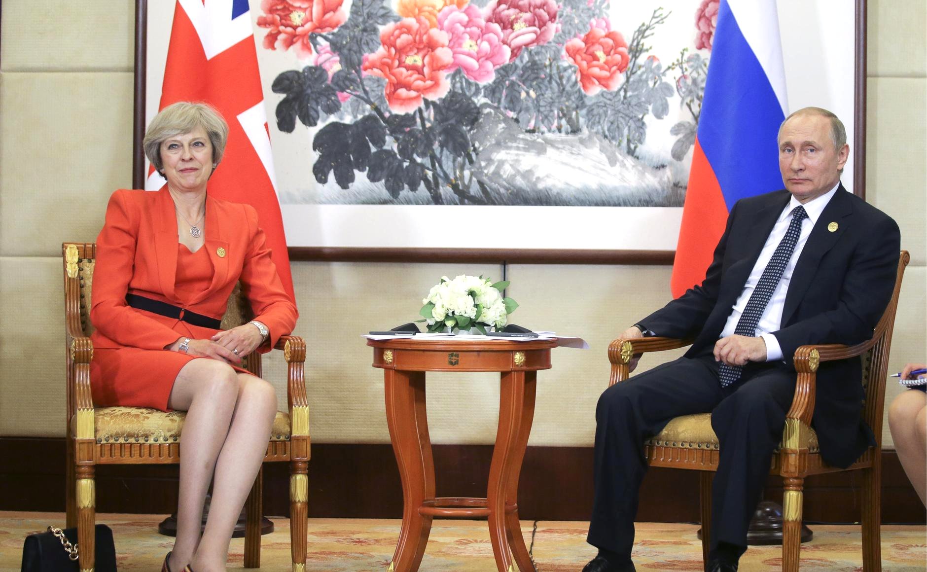 May has accused the attacks of being authorised at a "senior level" by the Putin regime (Image: Tass)