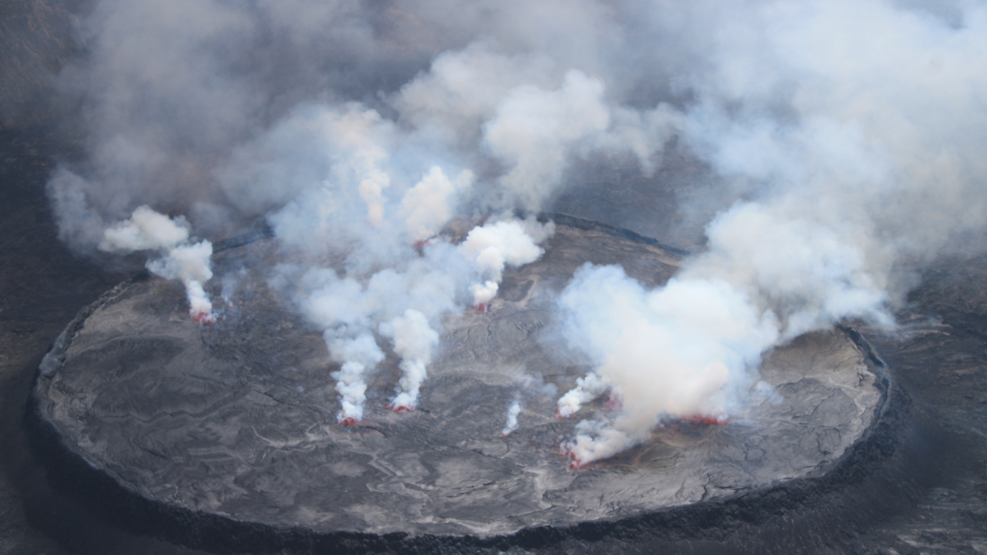 Volcanic terrain encountered by Aldo Kane during expedition series.