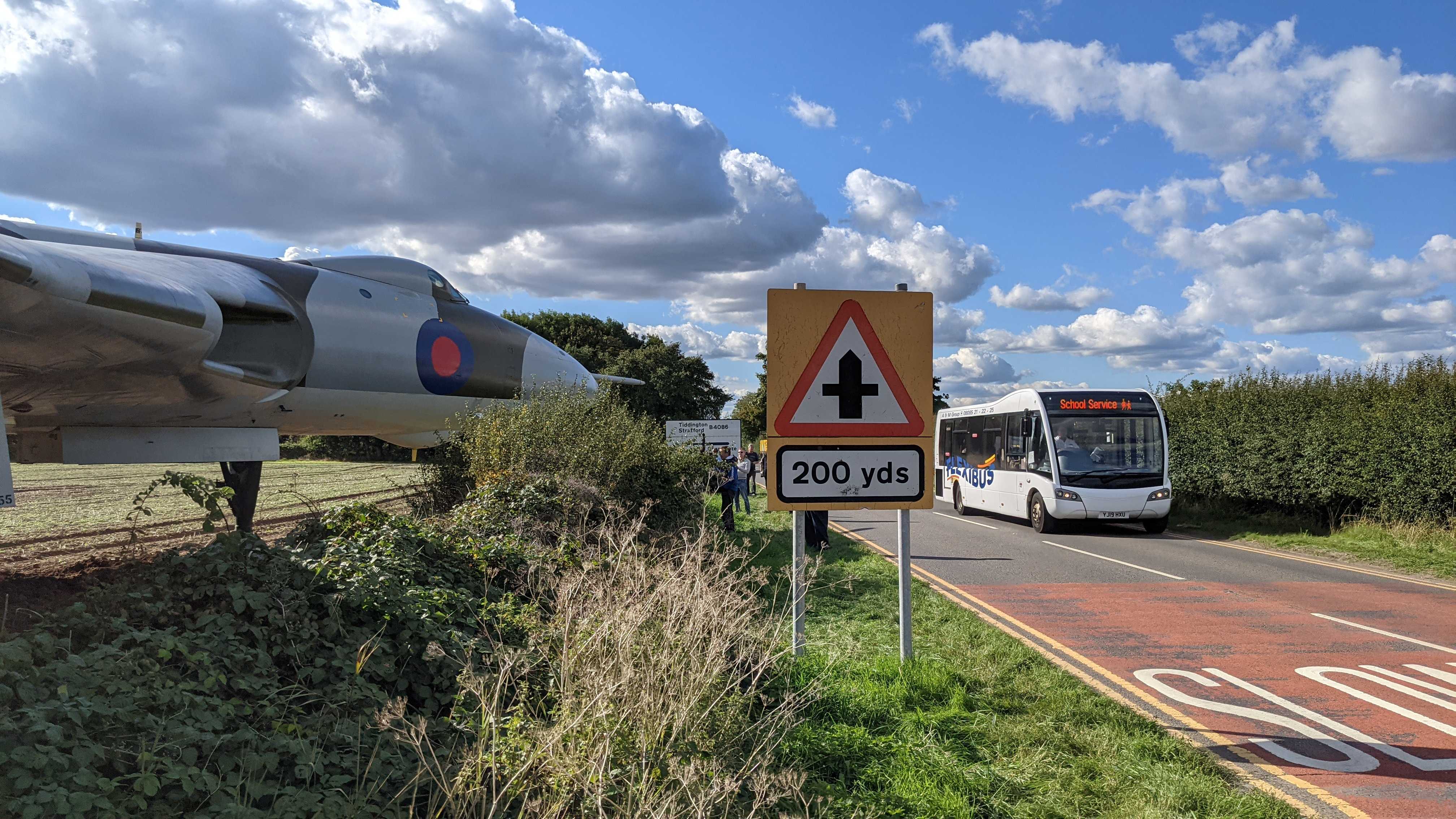 The aircraft came to a halt just metres away from the B4086 which runs next to the airfield perimeter (picture: BFBS).