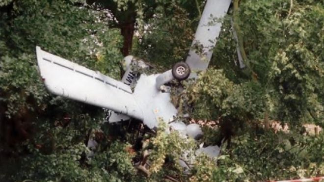WK050 drone lay wrecked at the bottom of a tree after the crash 110819 CREDIT Crown Copyright.jpg 