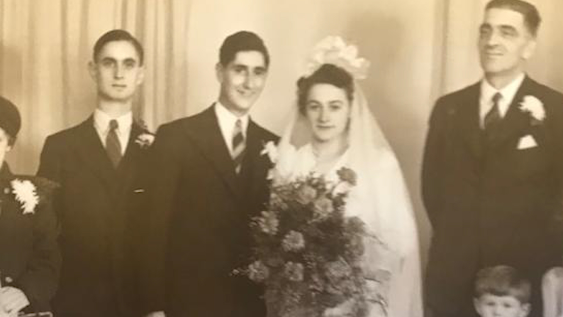 John Sutton had to have his suit padded when he married his sweetheart after the war (Picture: Courtesy of John Sutton's family).