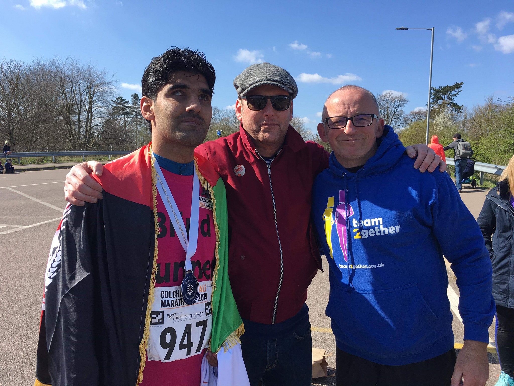 Wali Noori (left) Colchester Marathon