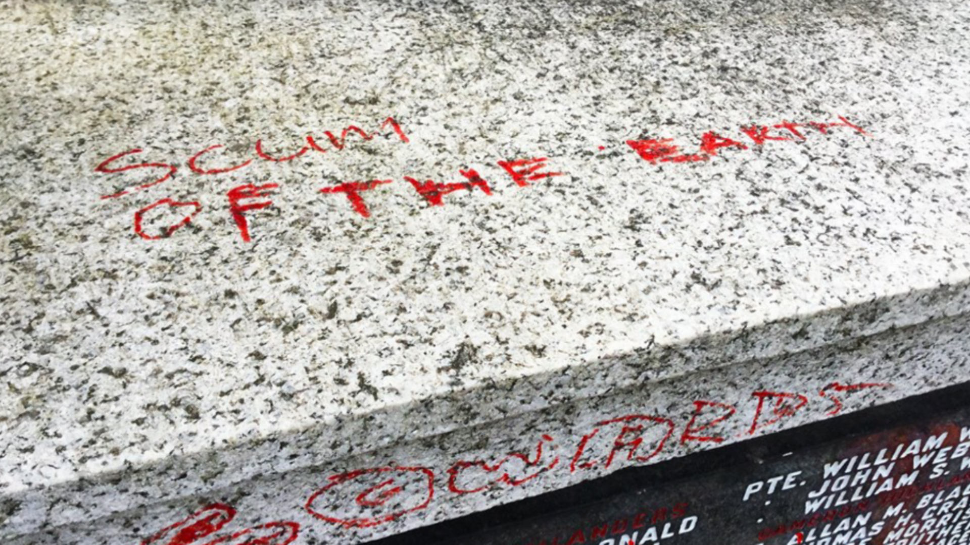 War memorial damage