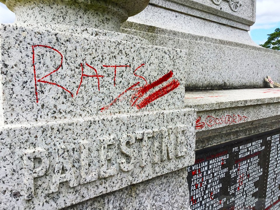 War memorial damage