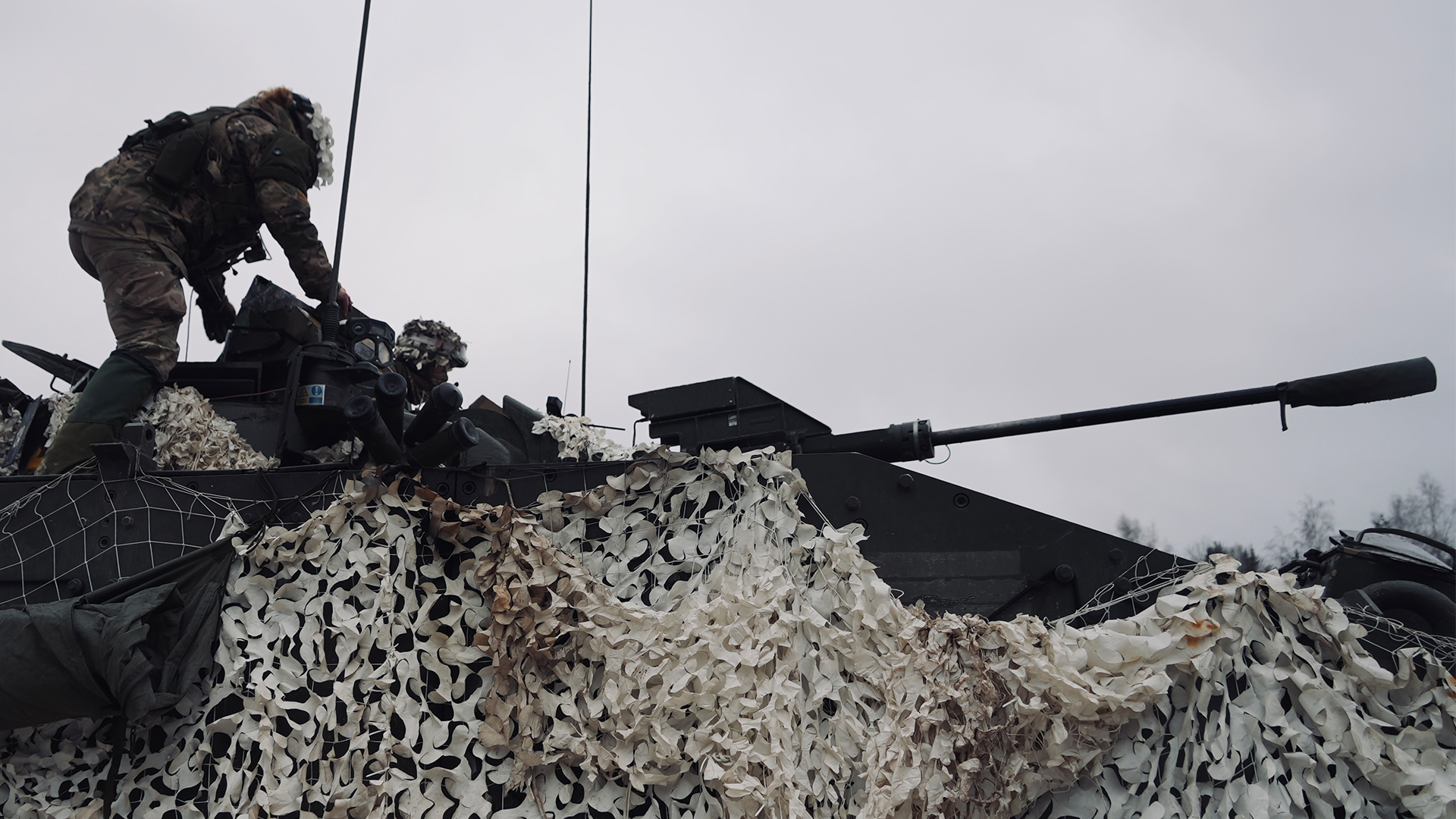 The British Royal Dragoon Guards have deployed the Warrior vehicle into Estonia where they will train within wood blocks and frozen terrain
