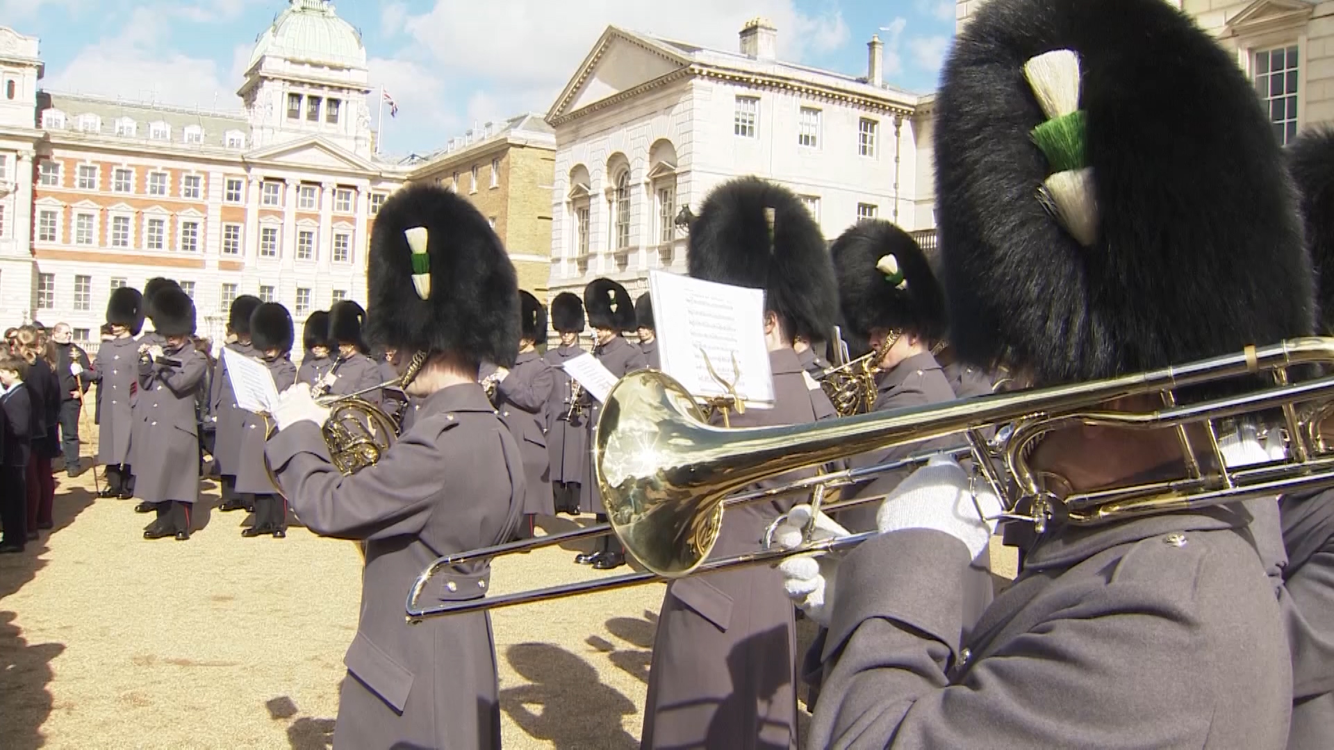 Welsh Guards perform at Commonwealth Day celebrations 110319 CREDIT BFBS