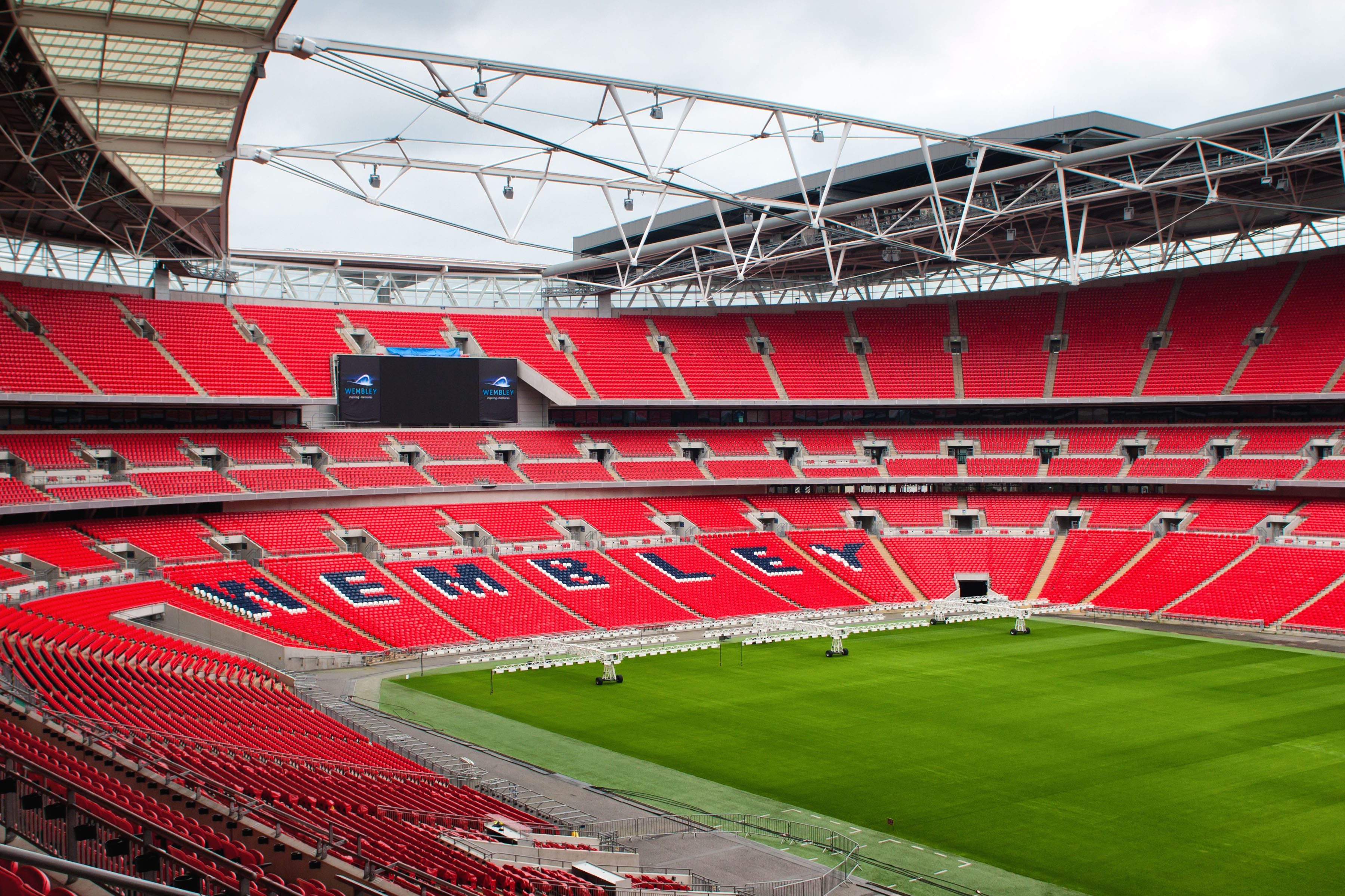Wembley Stadium empty seats and pitch