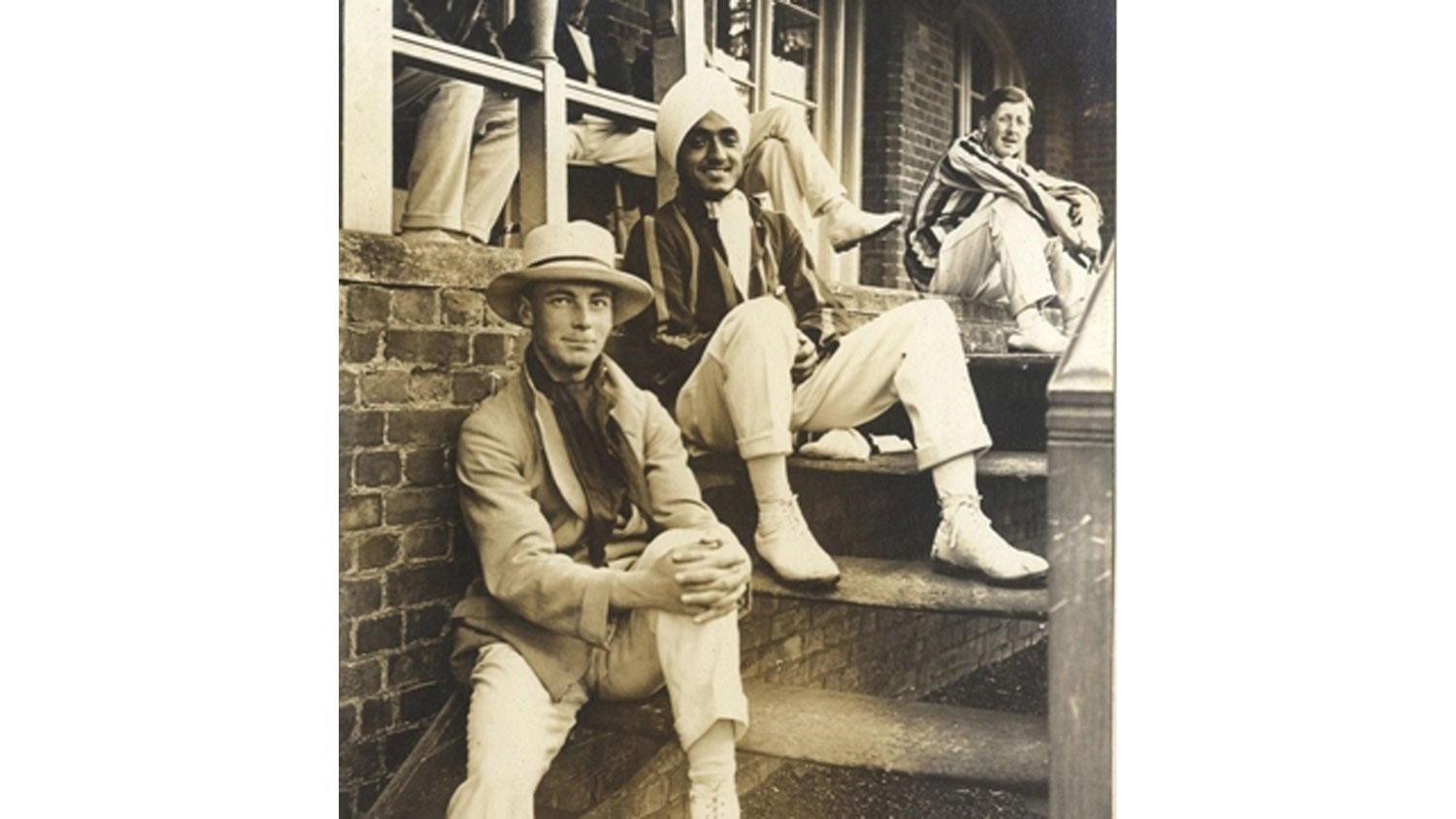 Whit Monday, Gareth Hamilton-Fletcher and Hardit Singh Malik are pictured together at Balliol Pavilion on the Master's Field CREDIT Balliol College, Oxford FFU07-08c