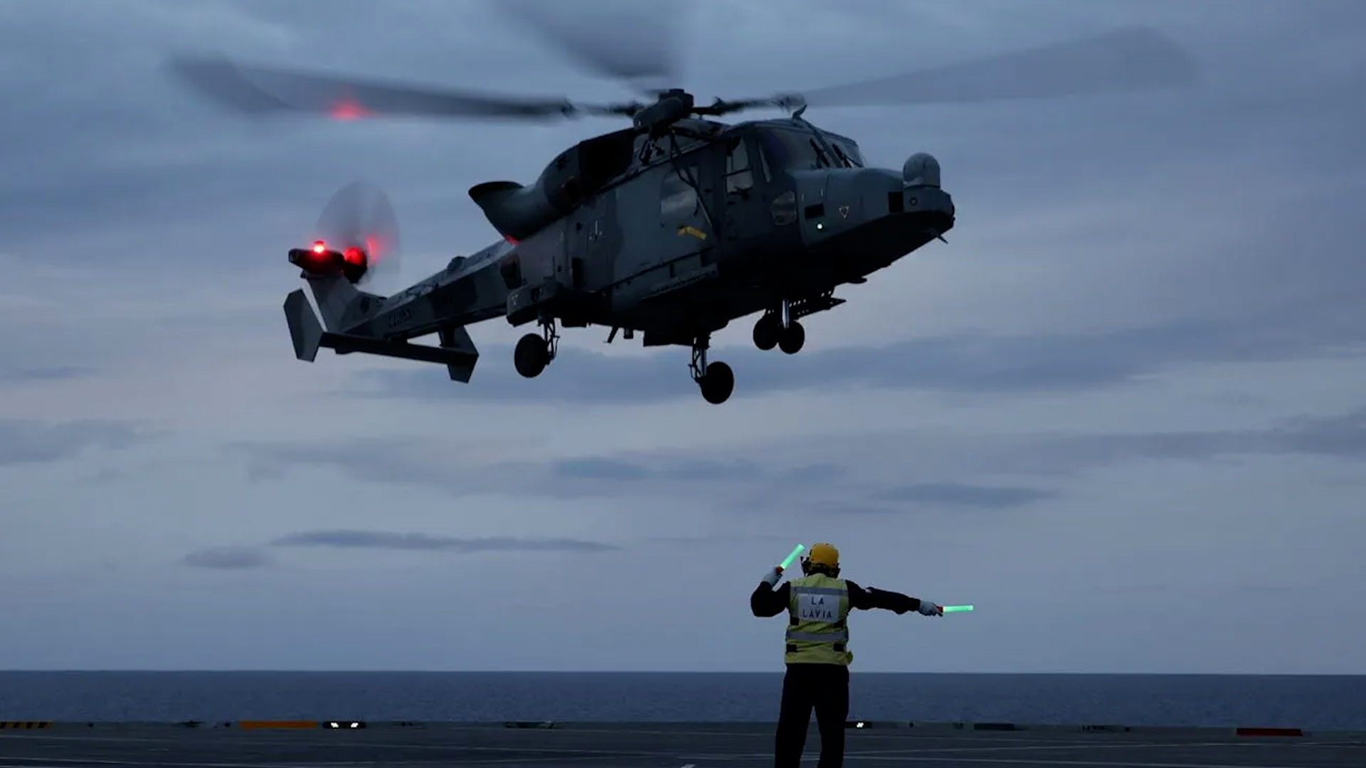 Wildcat 847 NAS deck of HMS Queen Elizabeth North Sea September 2023 CREDIT ROYAL NAVY