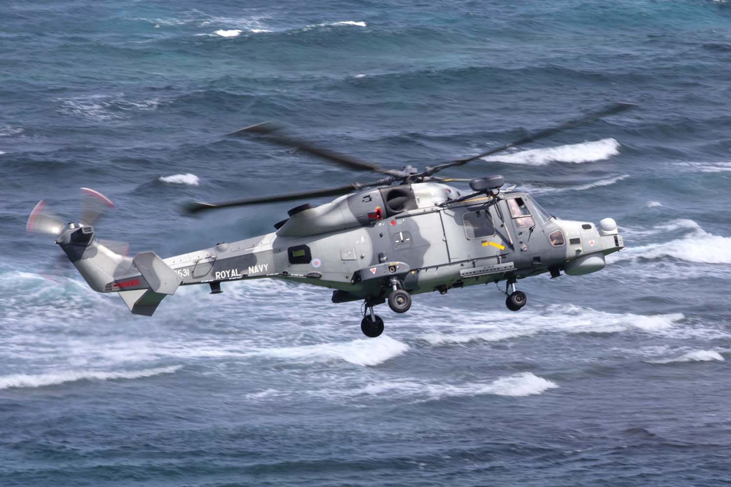 Wildcat helicopter completing disaster relief training in the Caribbean