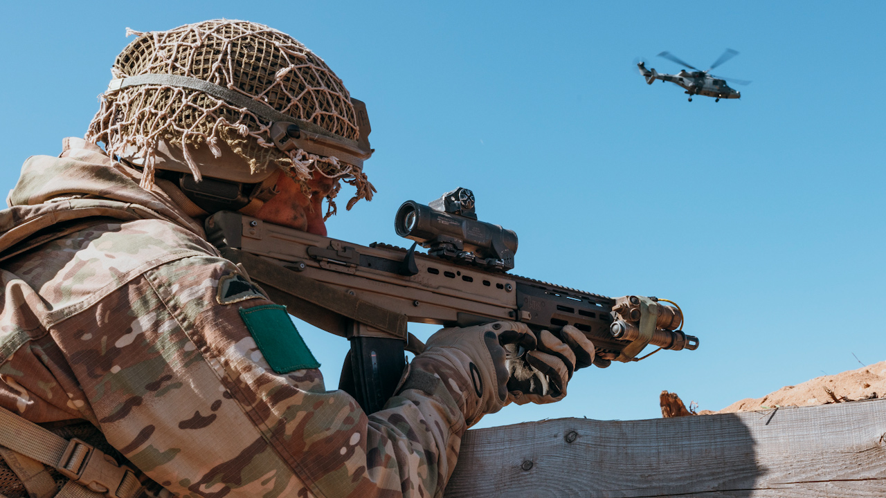 Wildcat reconnaissance helicopters were used to conduct strafing runs to help subdue enemy strongpoints during the exercise (Picture: British Army).