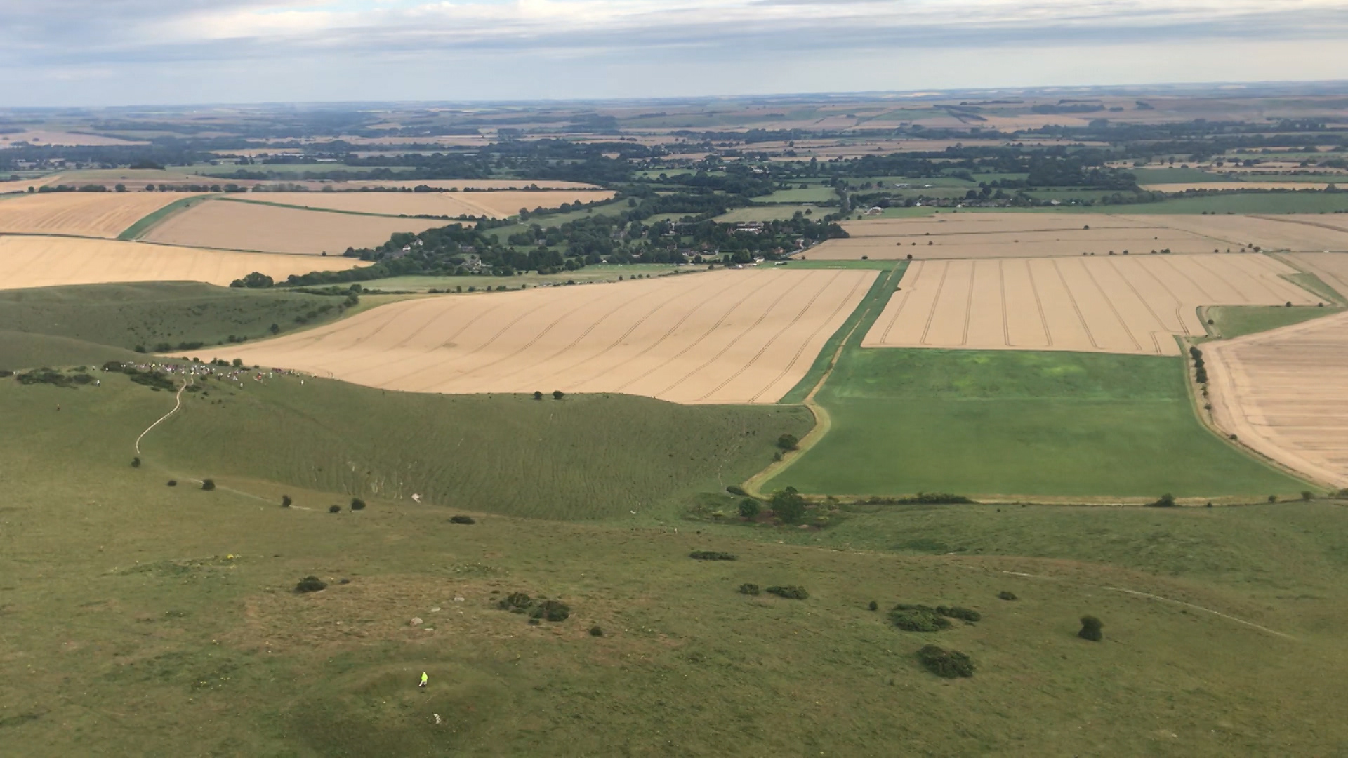 Wiltshire limestone hills.