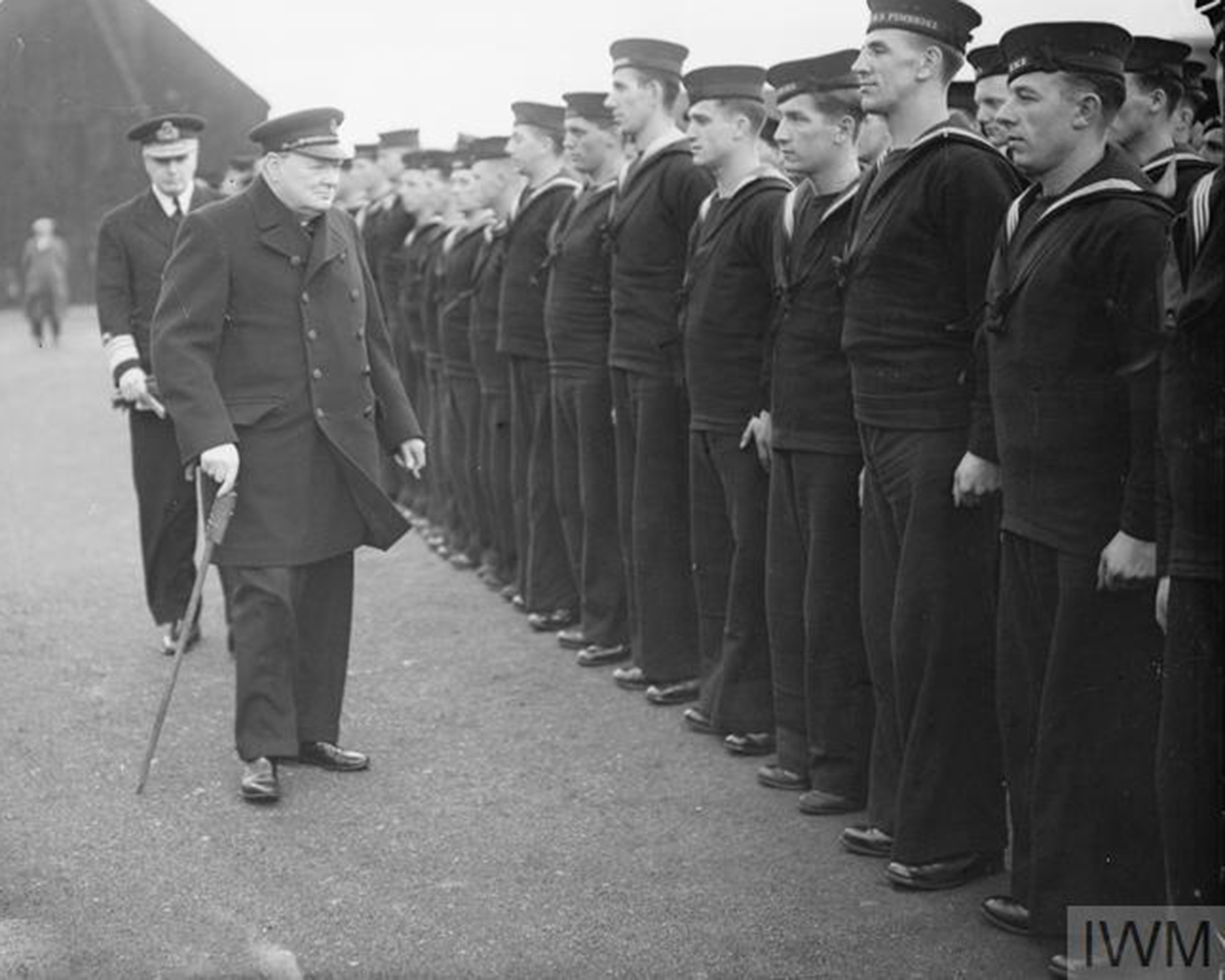 Winston Churchill Prime Minister Inspecting Ratings At Rosyth © IWM (A 1480)