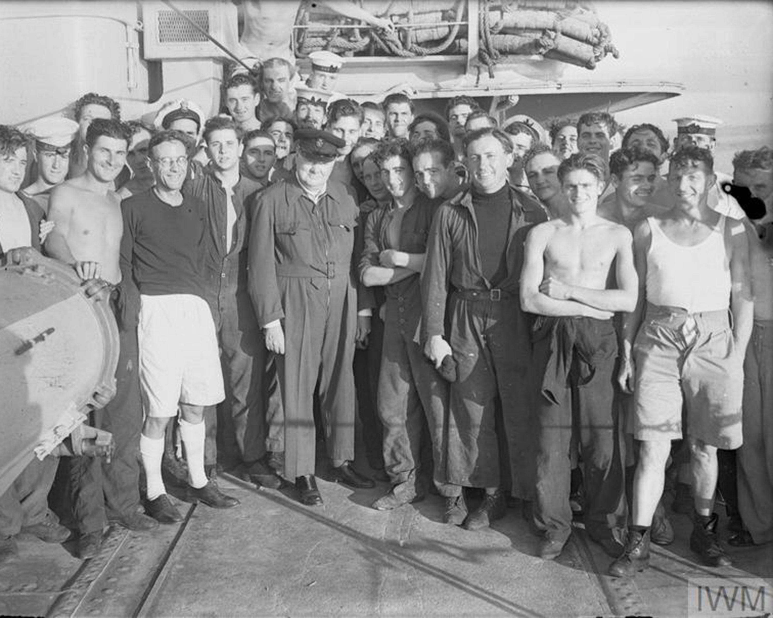 Prime Minister Winston Churchill HMS KIMBERLEY Crew © IWM (A 25247)