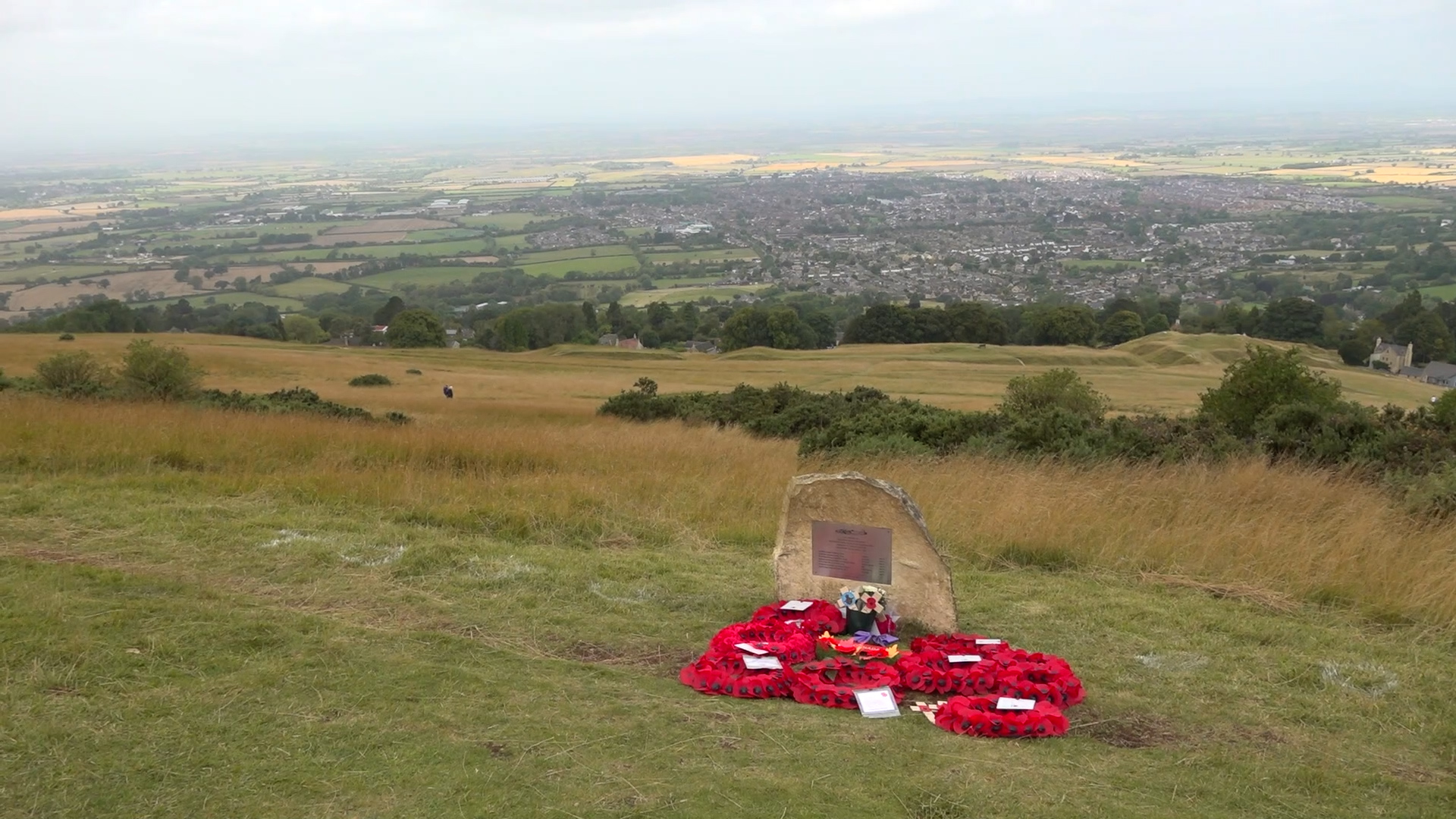 Wreaths left on Cleeve Hill (Picture: Julian Wellings)