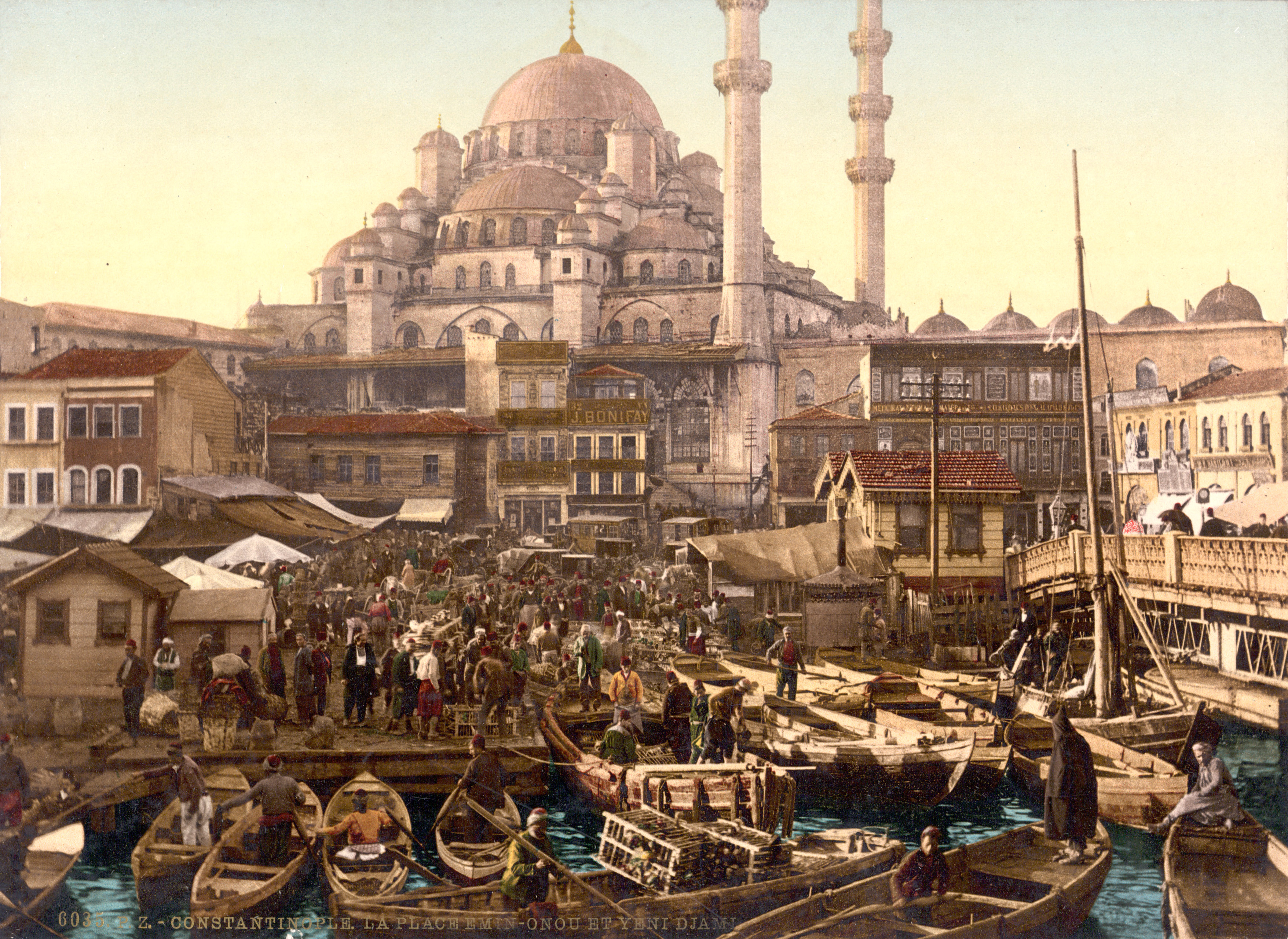 Yeni Cami and Eminönü bazaar, Constantinople, Turkey, ca. 1895 by Library of Congress