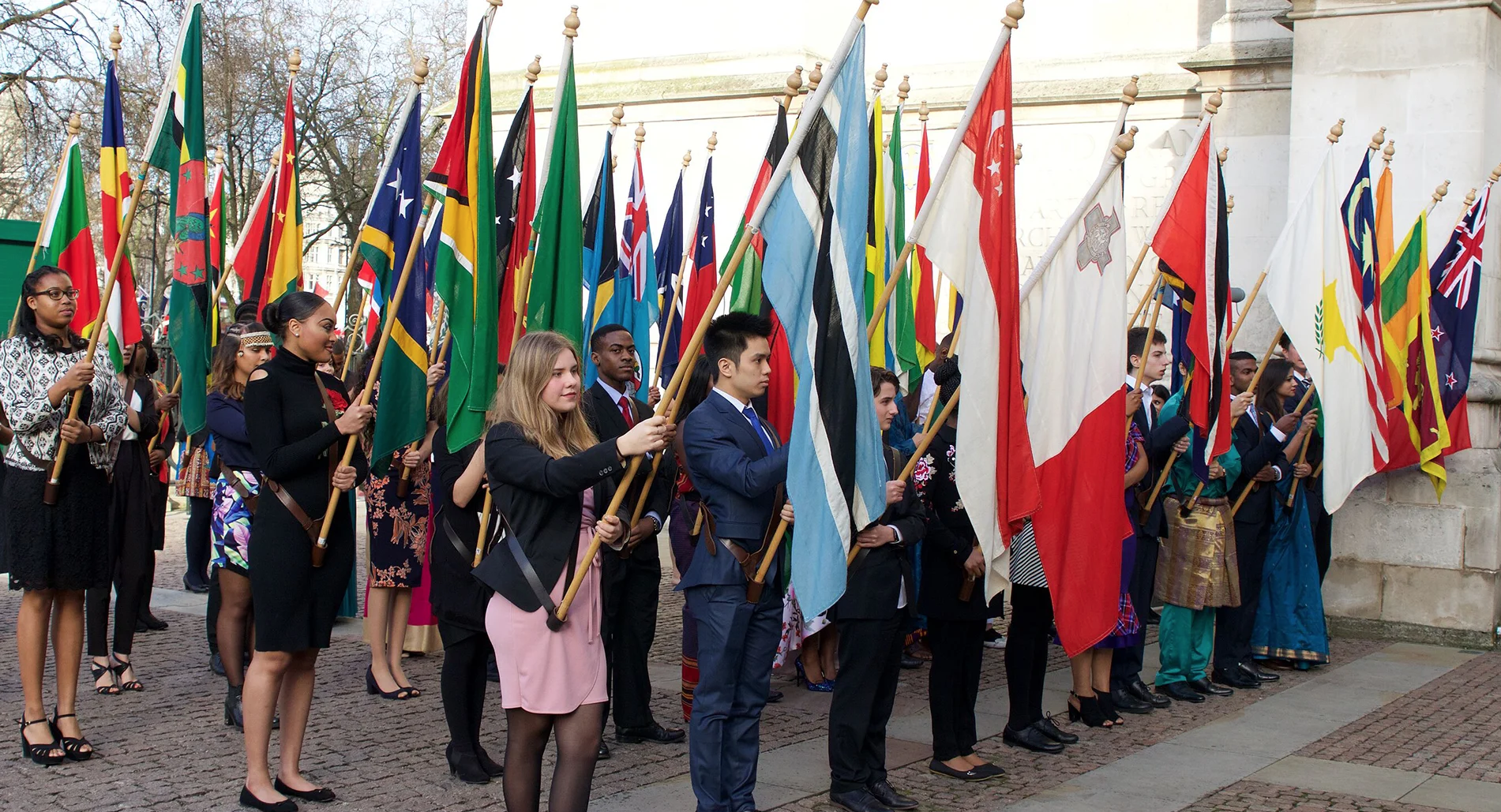 Young people celbrate Commonwealth Day near Westminster 