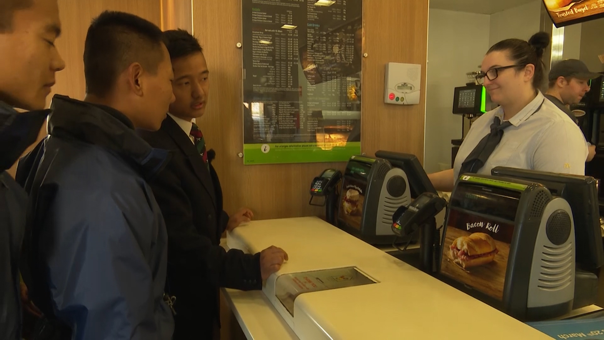 Young recruits learn how to order breakfast at fast food chain 220319 CREDIT BFBS.jpg