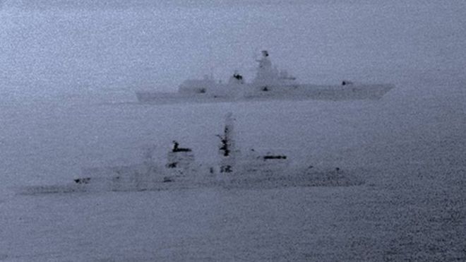 Royal Navy Crew Shadows Russian Warship On Christmas Day