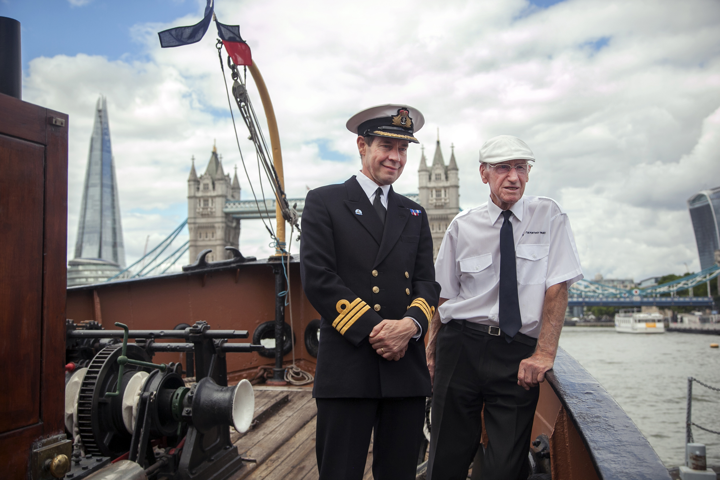 90-year-old steam tug takes Royal Navy salute