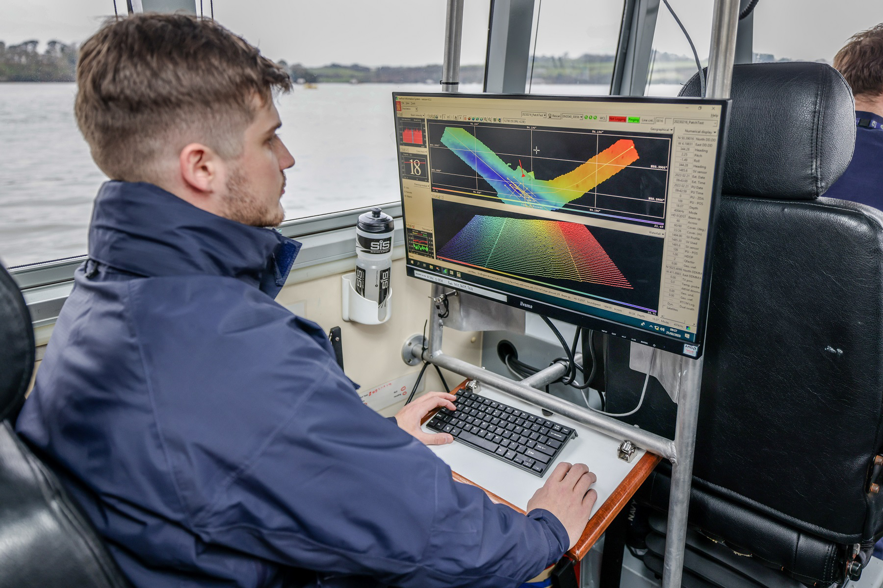 A member of the Royal Navy's Hydrographers team working during the exercises in Plymouth (Picture: Royal Navy).