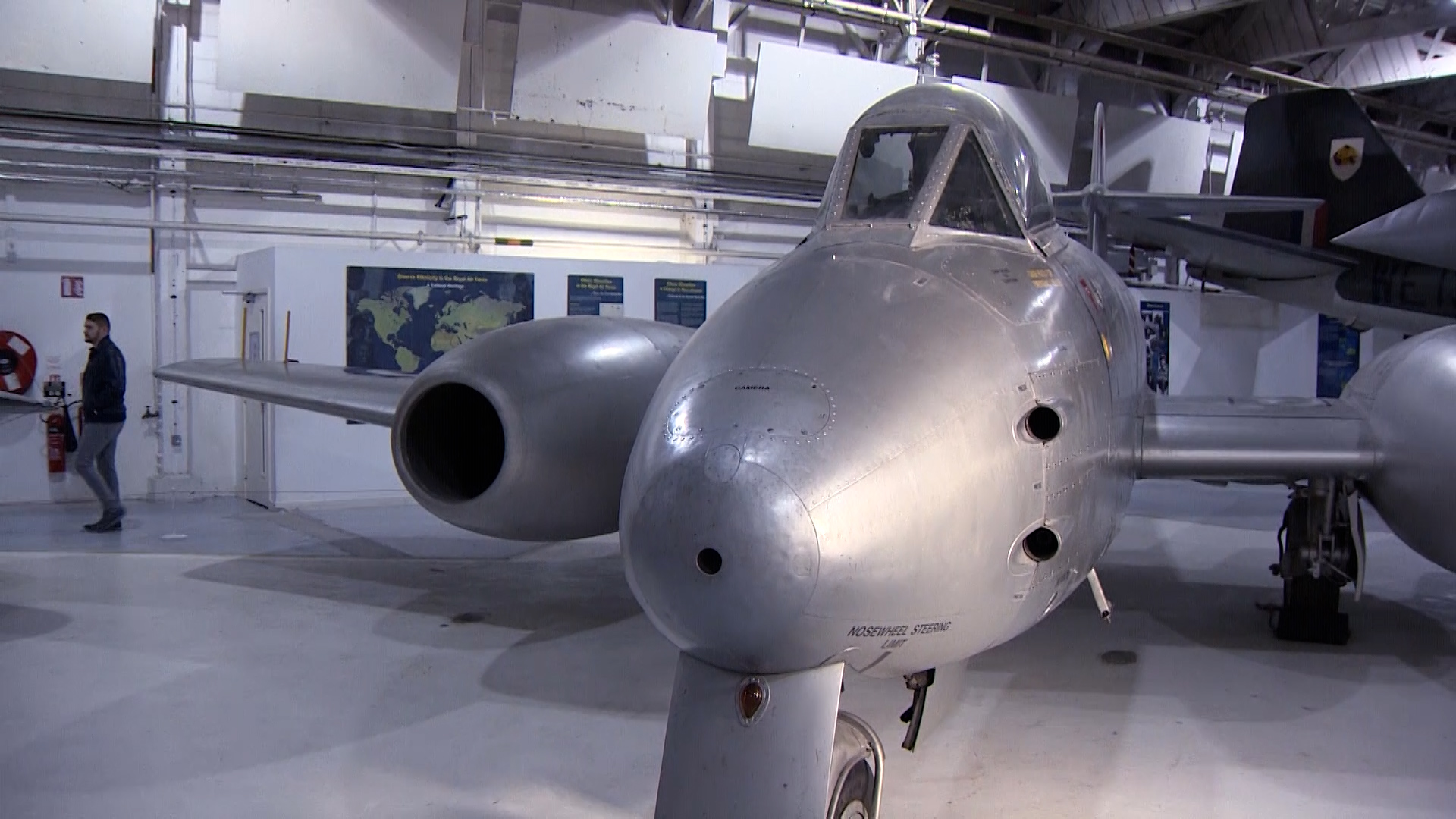 A Gloster Meteor on display at the RAF Museum CREDIT BFBS