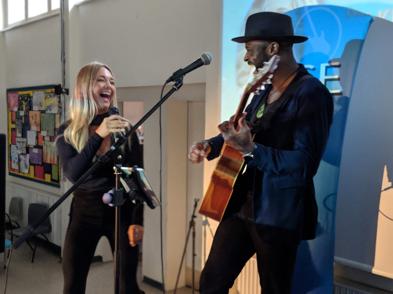 Kevin Davy White and Riva perform for CSE at Attenborough School, Germany
