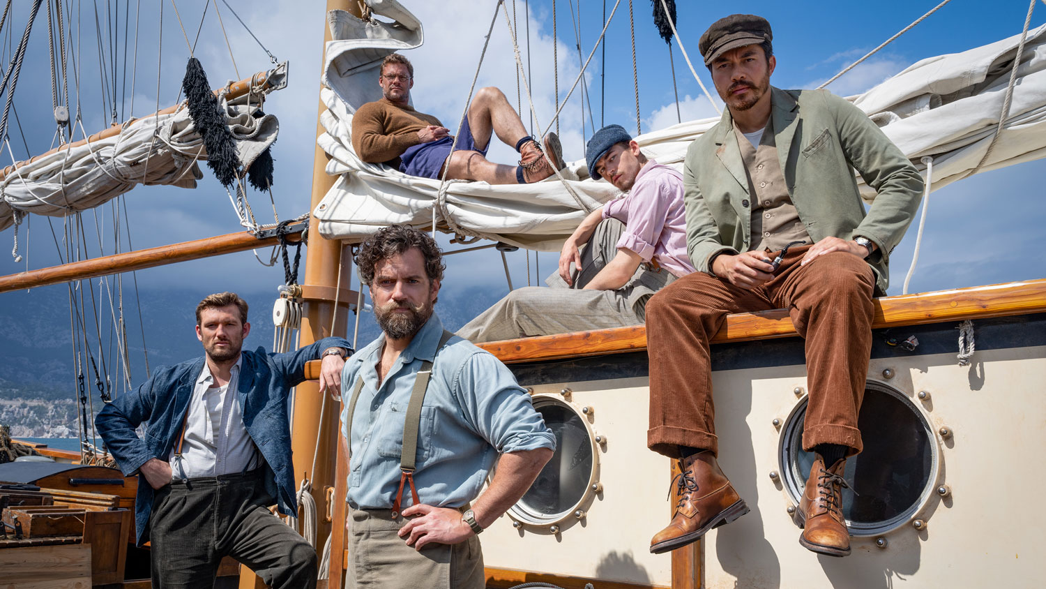 Alex Pettyfer, Alan Ritchson, Henry Cavill, Hero Fiennes Tiffin, and Henry Goldin in The Ministry Of Ungentlemanly Warfare CREDIT Dan Smith for Lionsgate