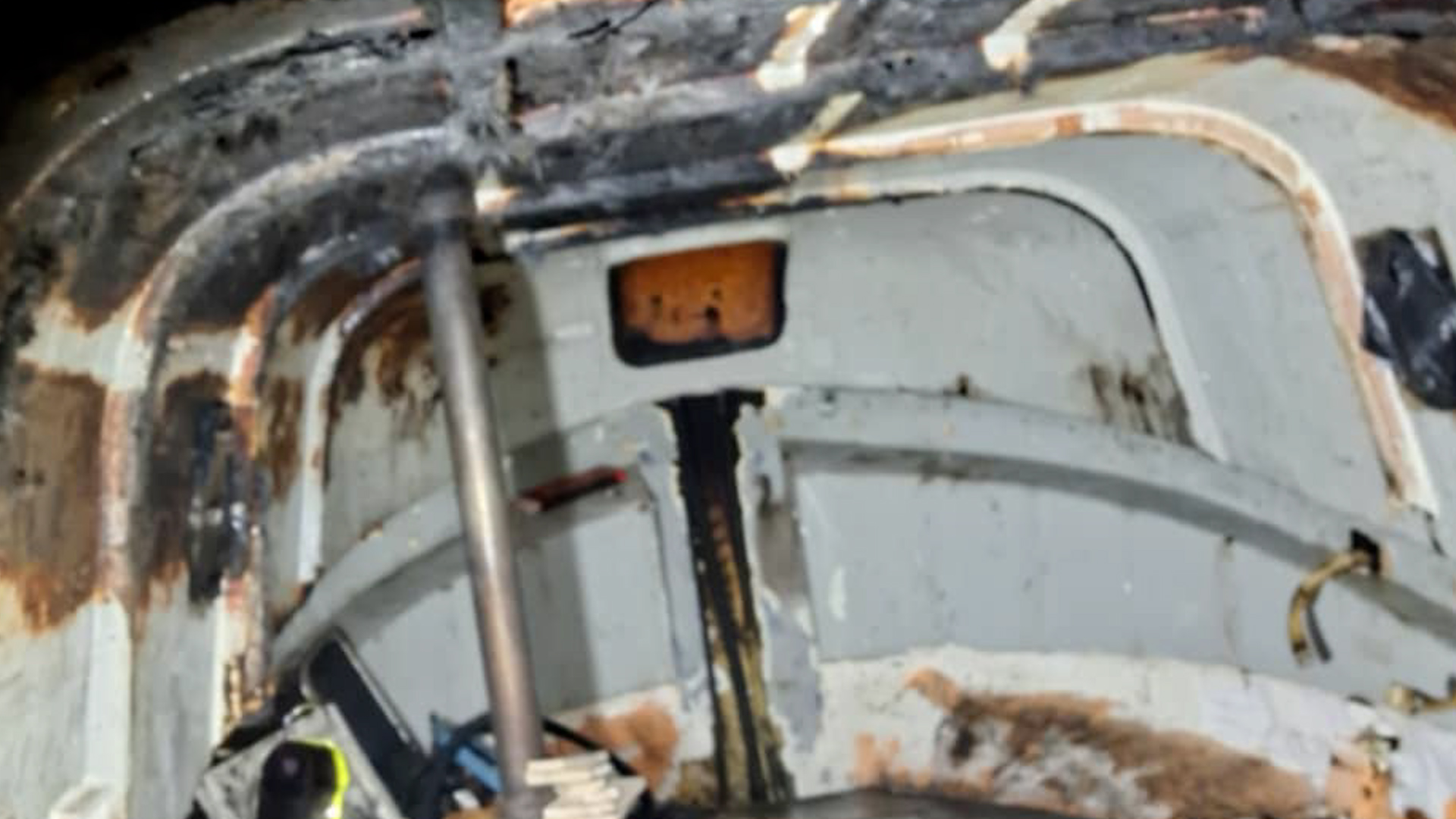 Mr Hardy's house boat was lost on 19 December but since leaving hospital he has set about repairing the damage (Picture: Kris Hardy)
