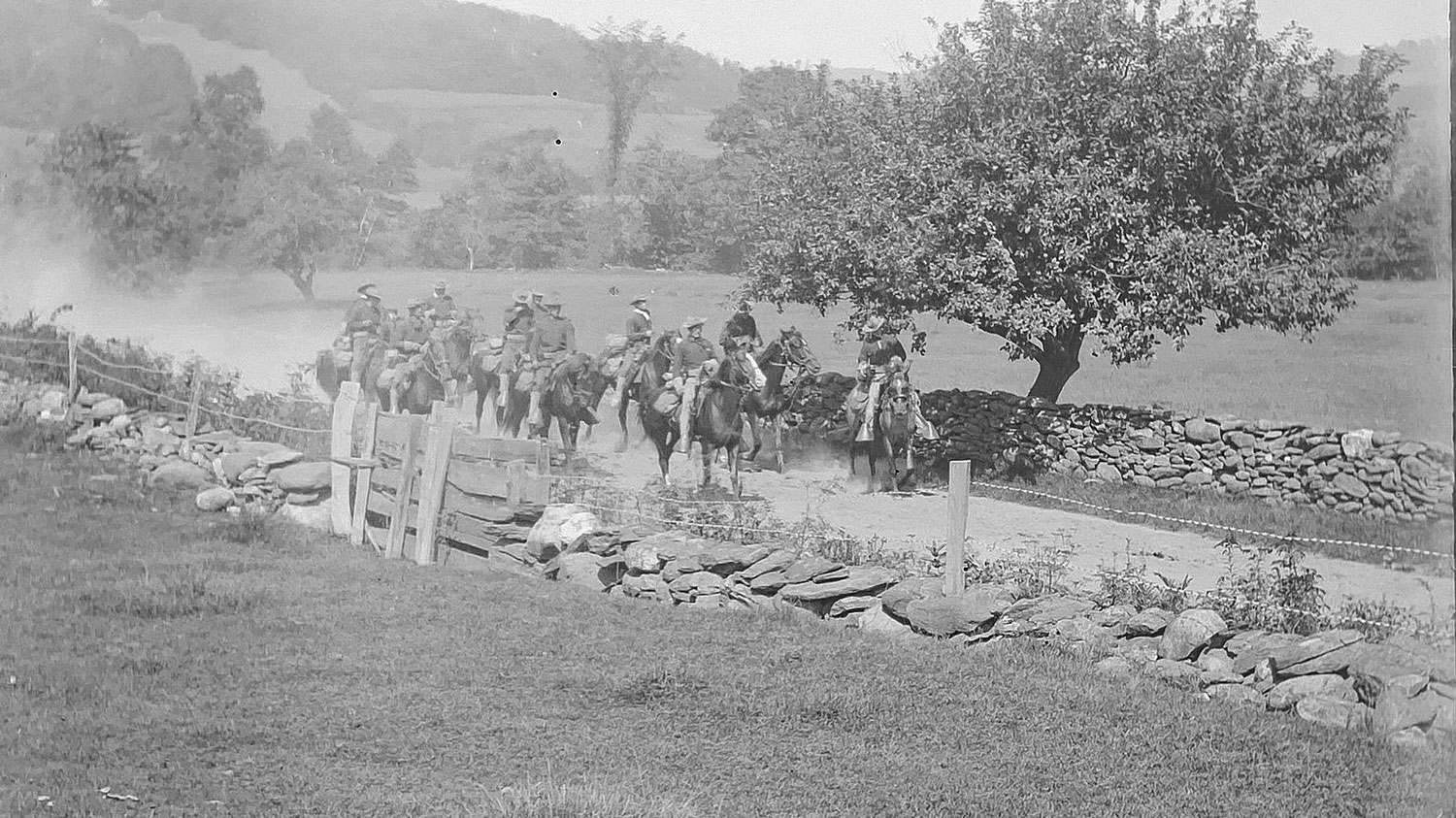 Blackhorse Regiment Troopers pictured riding six months after the Regiment was formed in 1901 CREDIT Hartland Historical Society Vermont