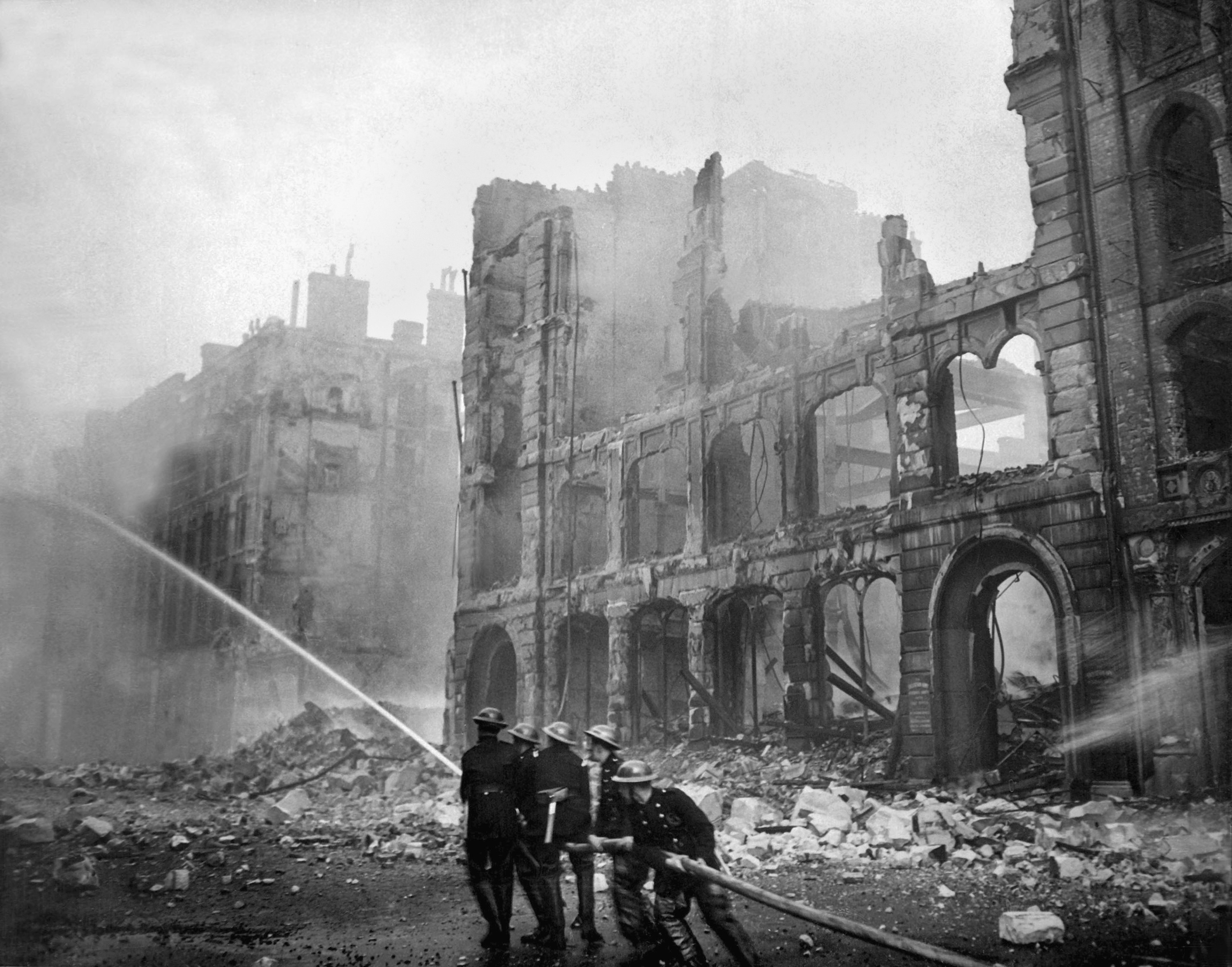 Fire fighting during WW2 Battle of Britain By Everett Historical /shutterstock