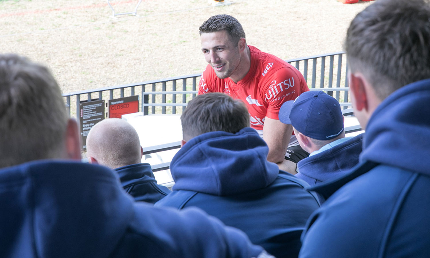 Sam Burgess with UKAF rugby squad