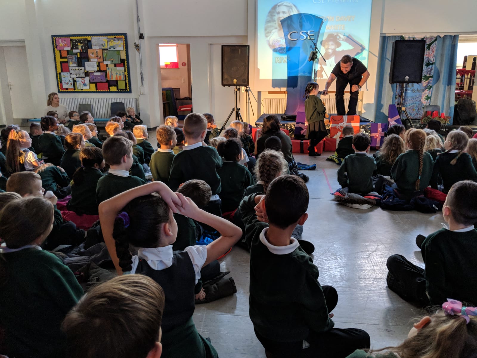 Barry Castagnola performs for CSE at Attenborough School, Germany