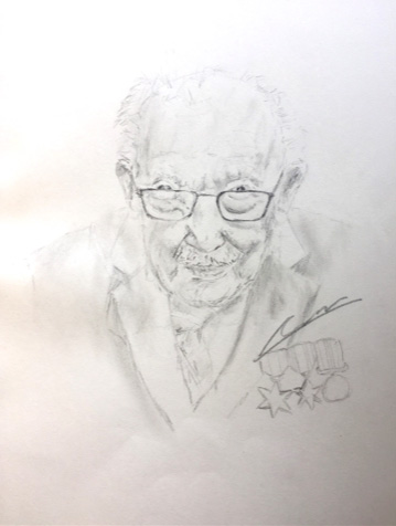 Drawing of Captain Sir Tom. Credit Connor Lambert