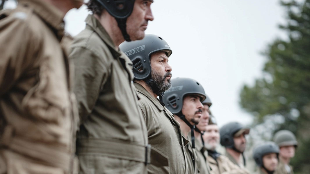 	Cast members of Band Of Brothers trained at Camp Toccoa in Georgia, USA, where the original Easy Company trained in 1942, for a jump to mark D Day 80 picture 3 CREDIT PA Images