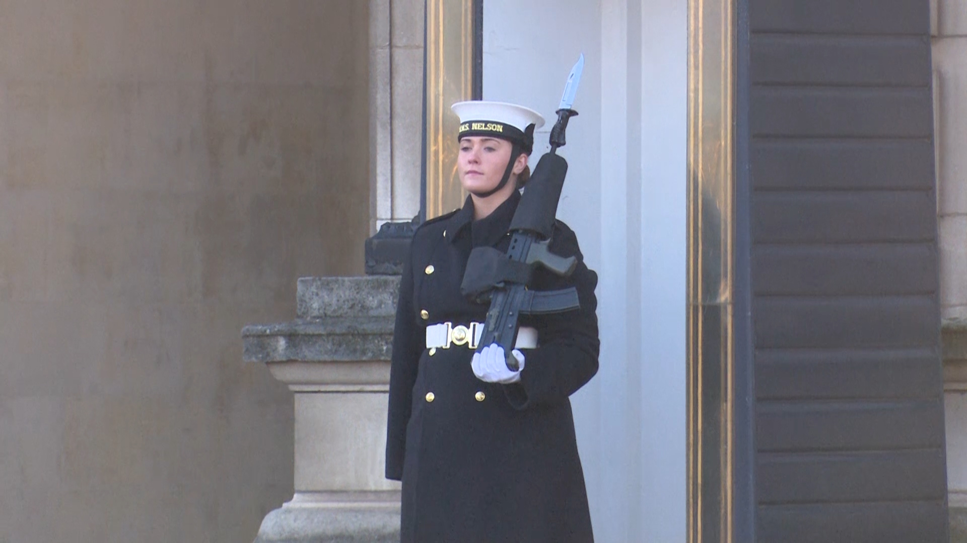 Royal navy changing guard
