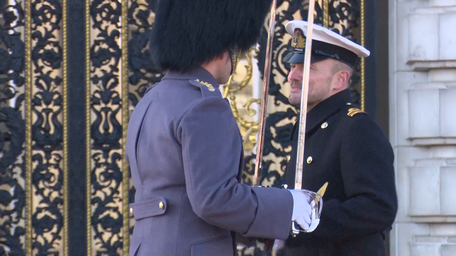 Royal navy changing guard