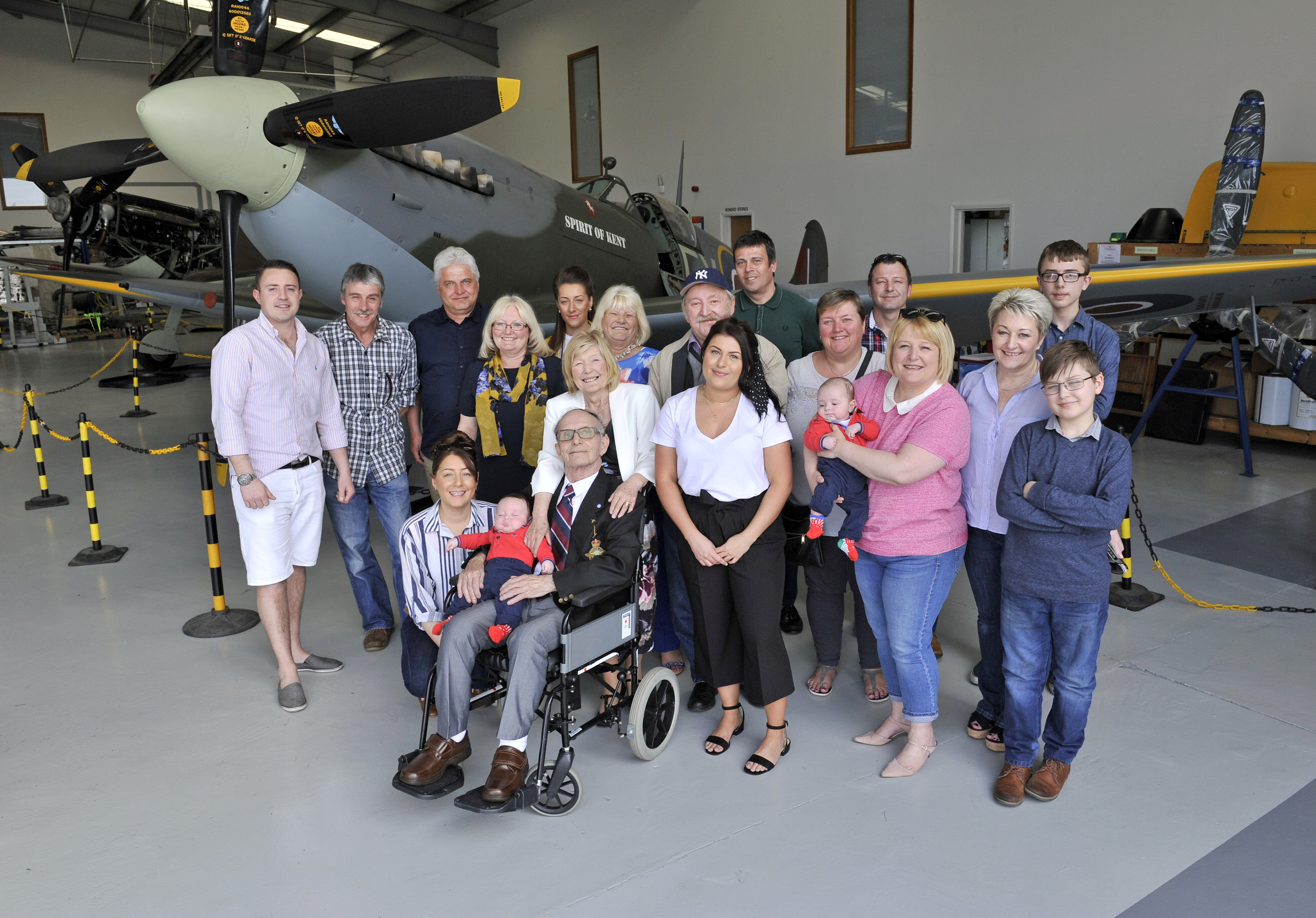 John Llewellyn on Spitfire plane - CREDIT SWNS