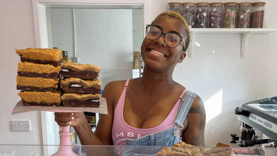 Chloe Toussaint Royal Navy Veteran Civvy Street Brownies Cookies Shop Chloe's Brownies