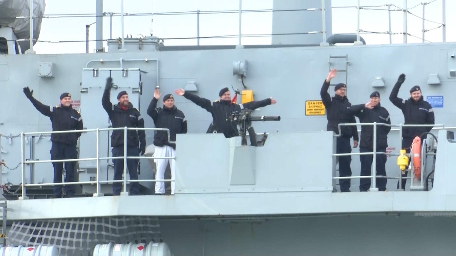Because of coronavirus restrictions, no official homecoming was laid for HMS Lancaster.
