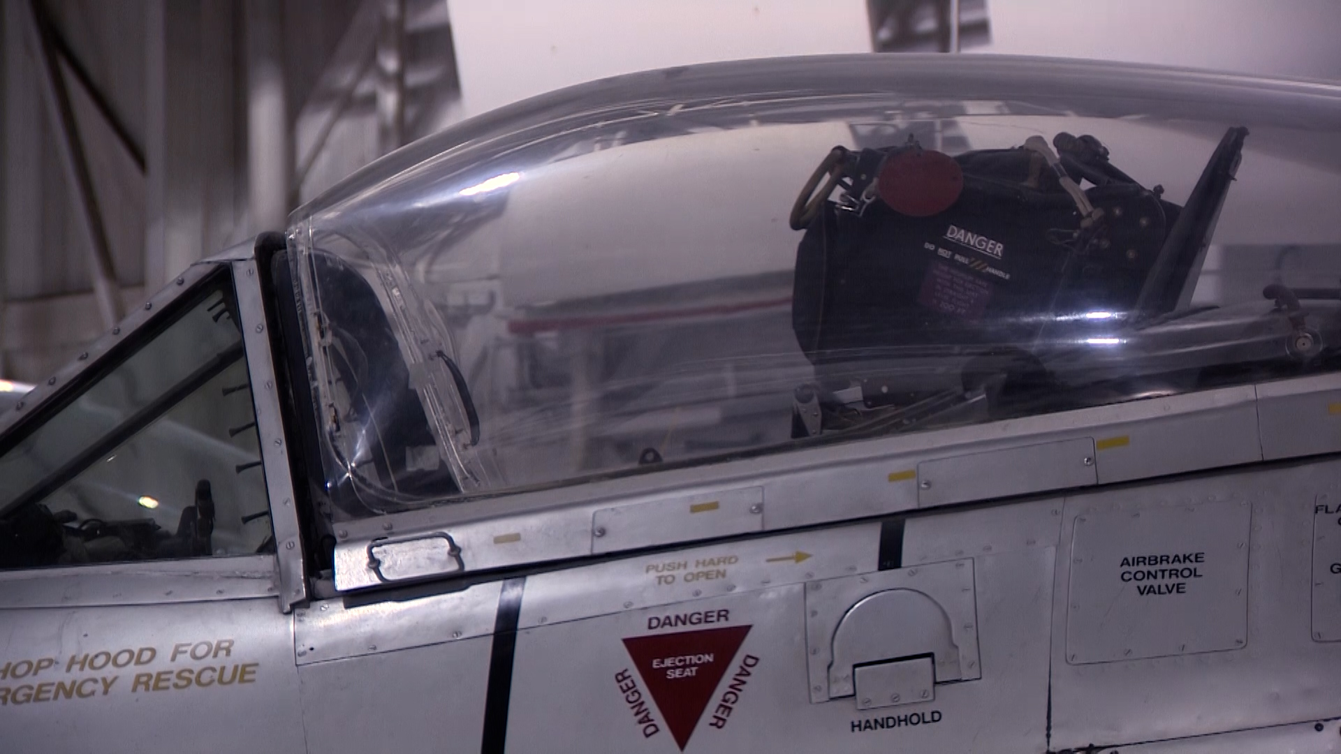 The cockpit of a Gloster Meteor on display at the RAF Museum CREDIT BFBS