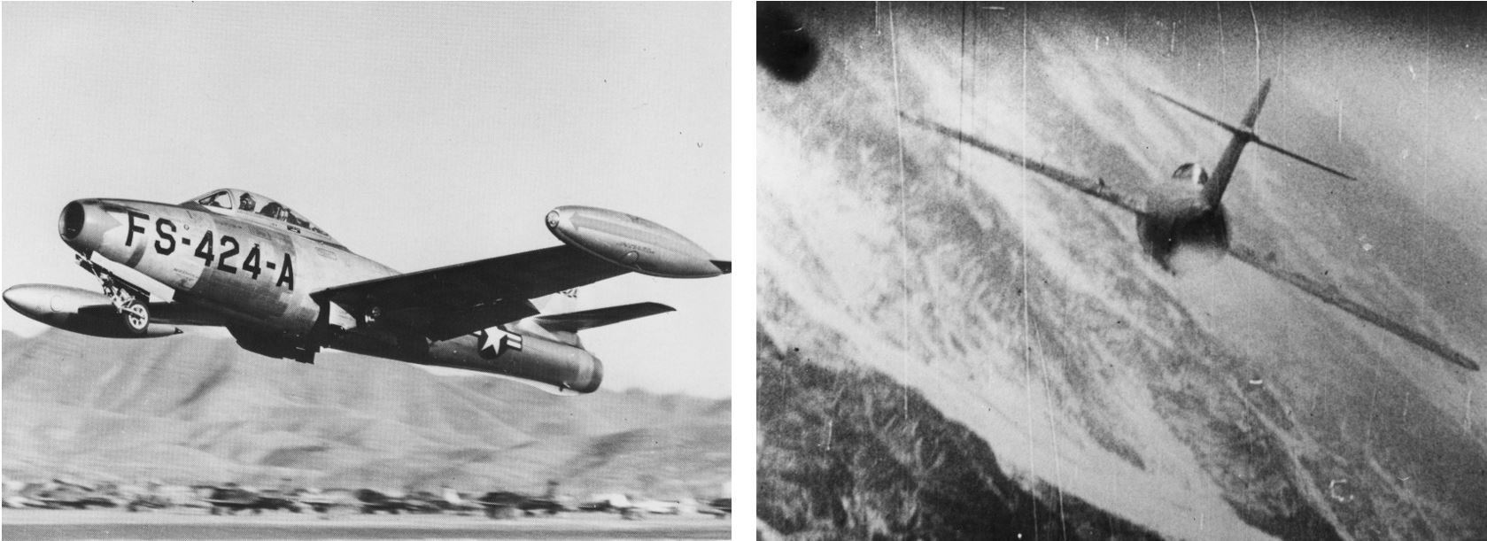 combo F84 and gunsight view on MiG