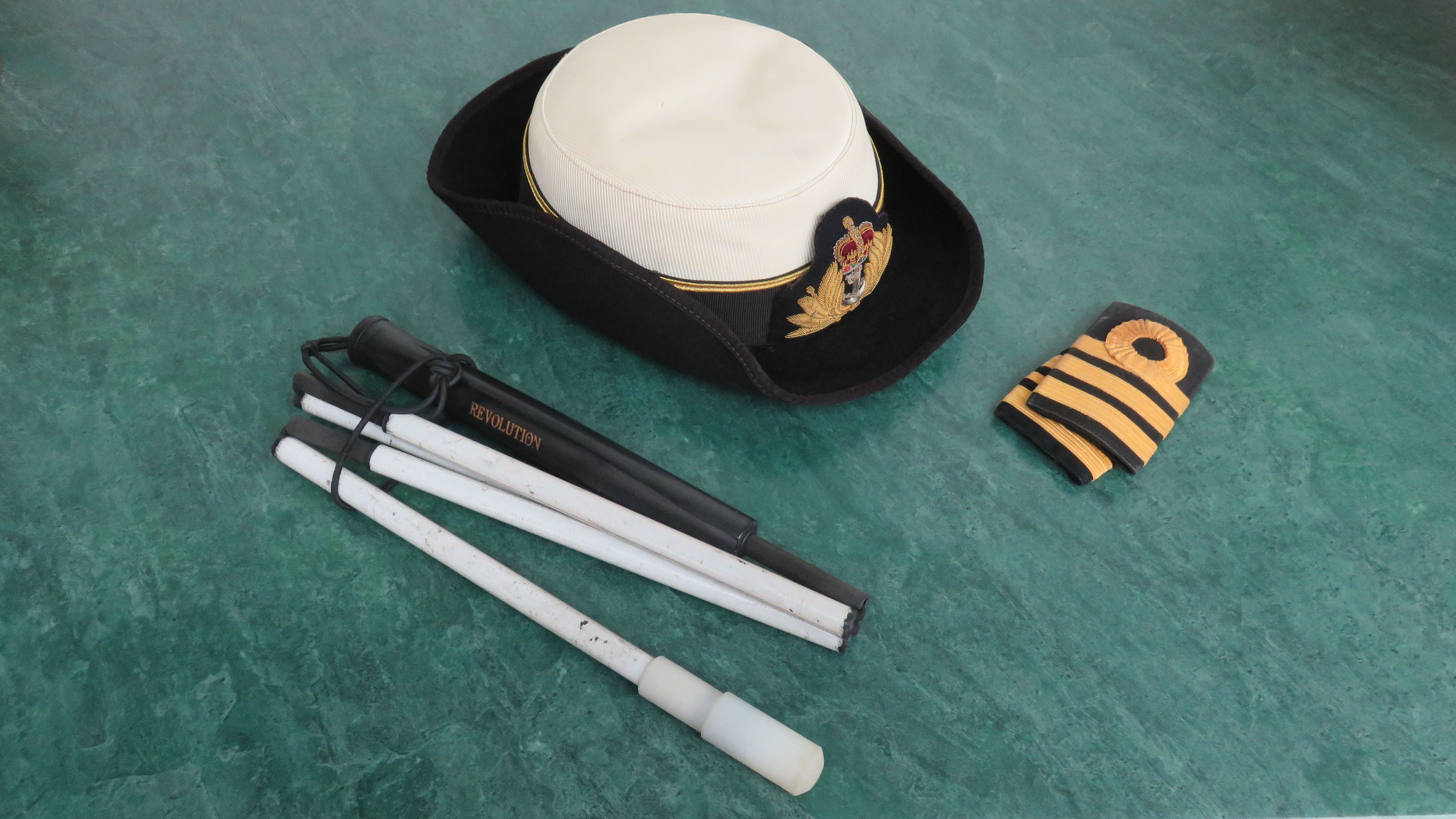 Penny's uniform, including the cane she used while still serving