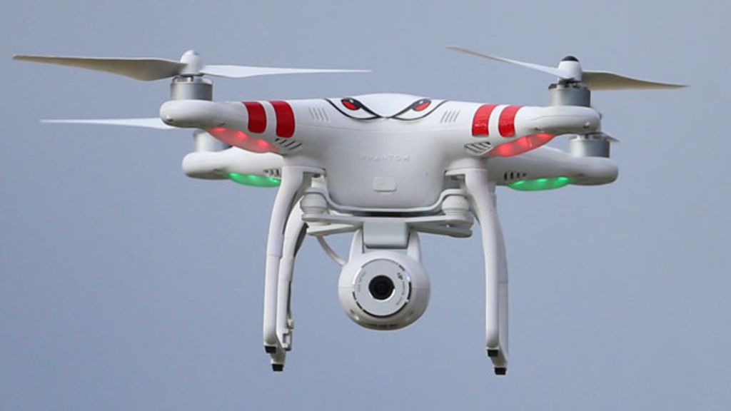 Commercial drone in flight