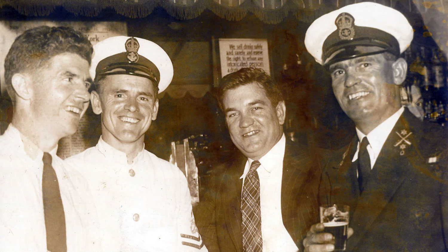 	CPO Thomas Topley socialising with friends while in uniform CREDIT Topley family