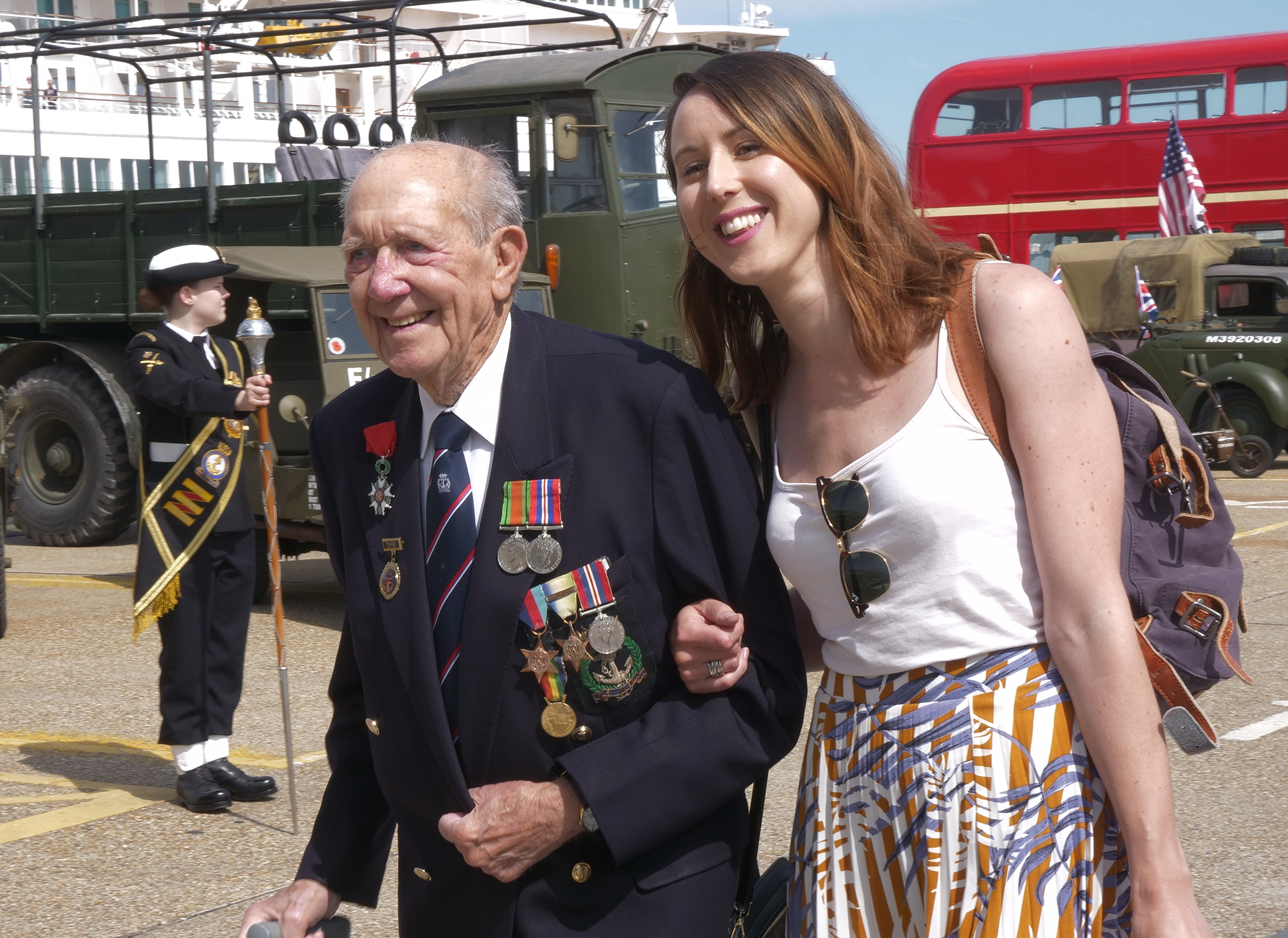 D-Day Veteran Ron Wilson, above, with carer Jeanie Bardrick