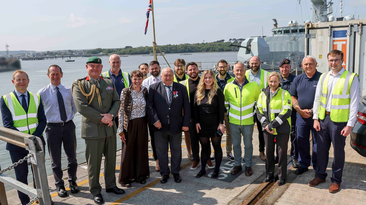 Dave Trigger pictured during the ceremony at HMNB Devonport where he was given the Imperial Service Medal (Picture: Royal Navy).