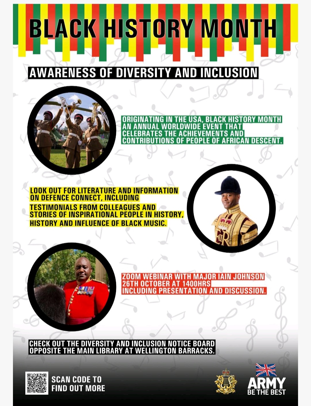 Household Division Bands Black History Awareness month poster. Credit Household Division Bands